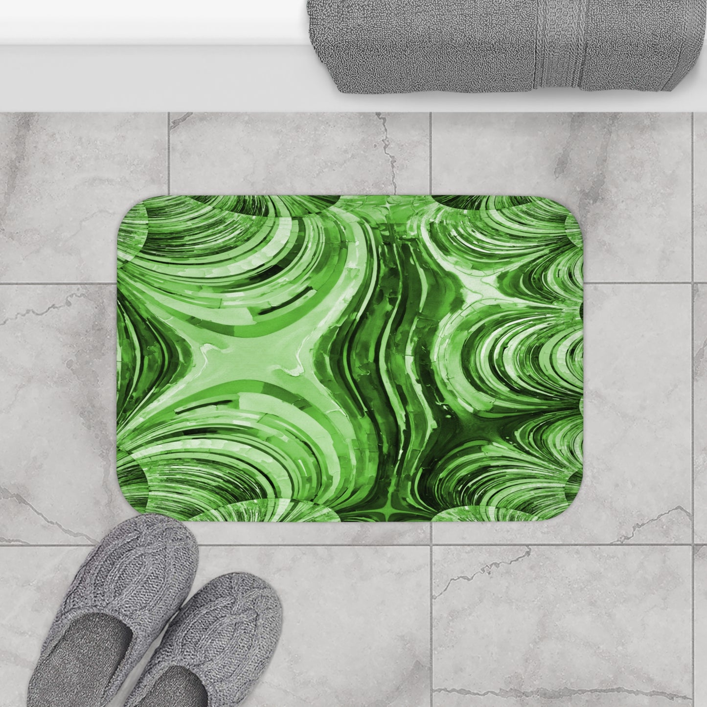 Uzi Spiral Mint Pastel 24" x 17" Bath Mat