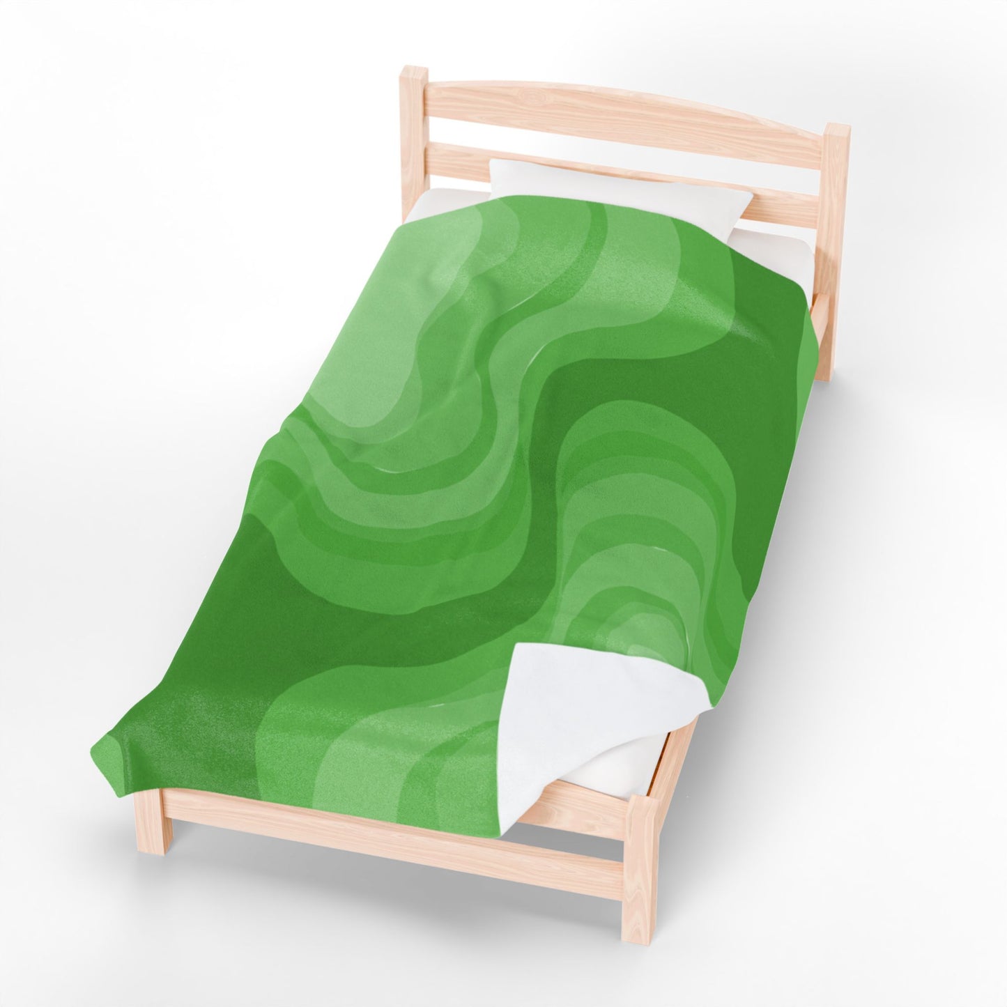 Greenie Meanie Wavey Velveteen Plush Blanket, 60" x 80"