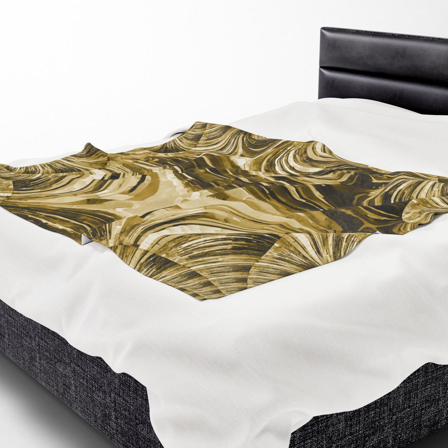 Uzi Spiral Light Brown Velveteen Plush Blanket, 50" x 60"