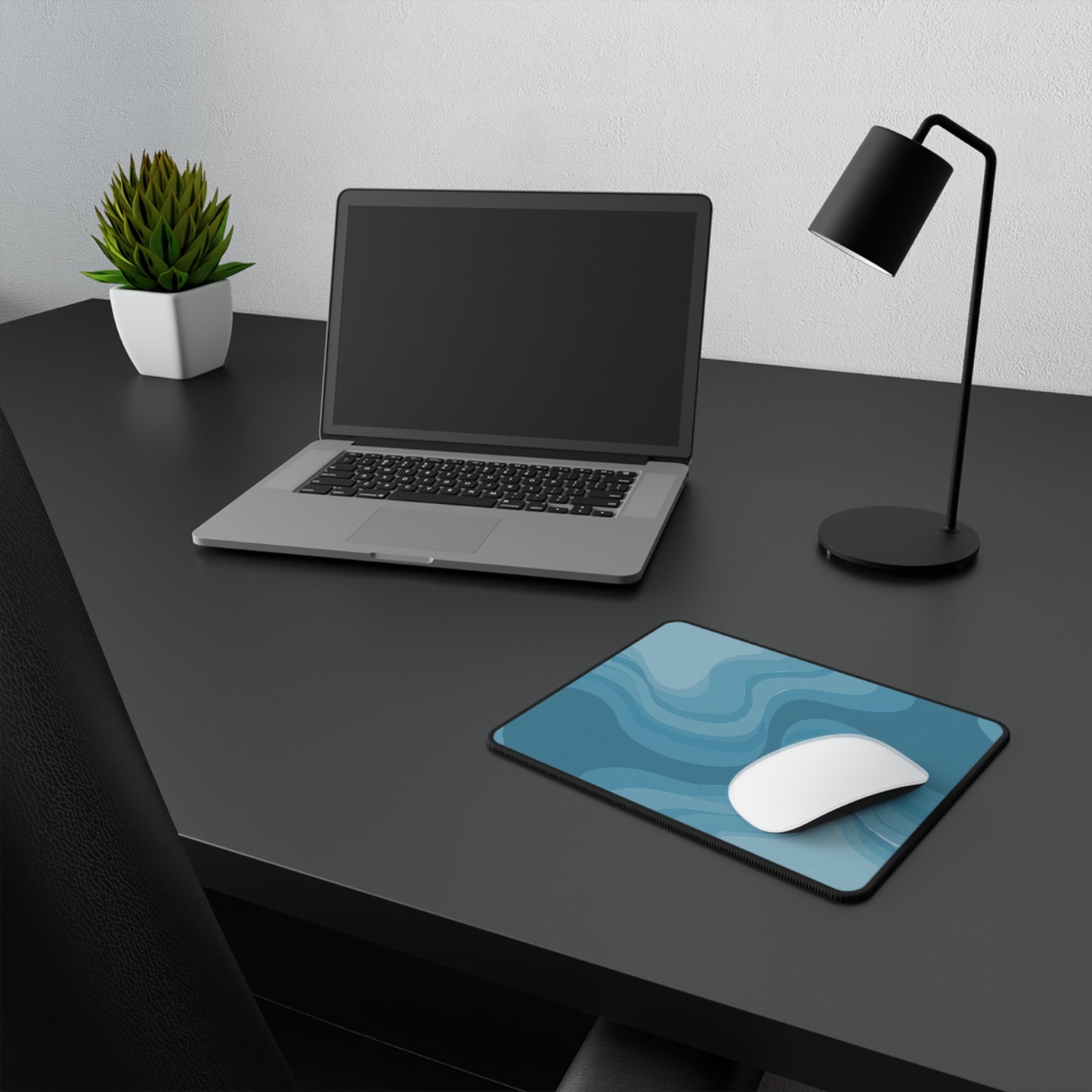Sky Blue Wavey Non-Slip Gaming Mouse Pad, 9.5" X 8" Rectangle