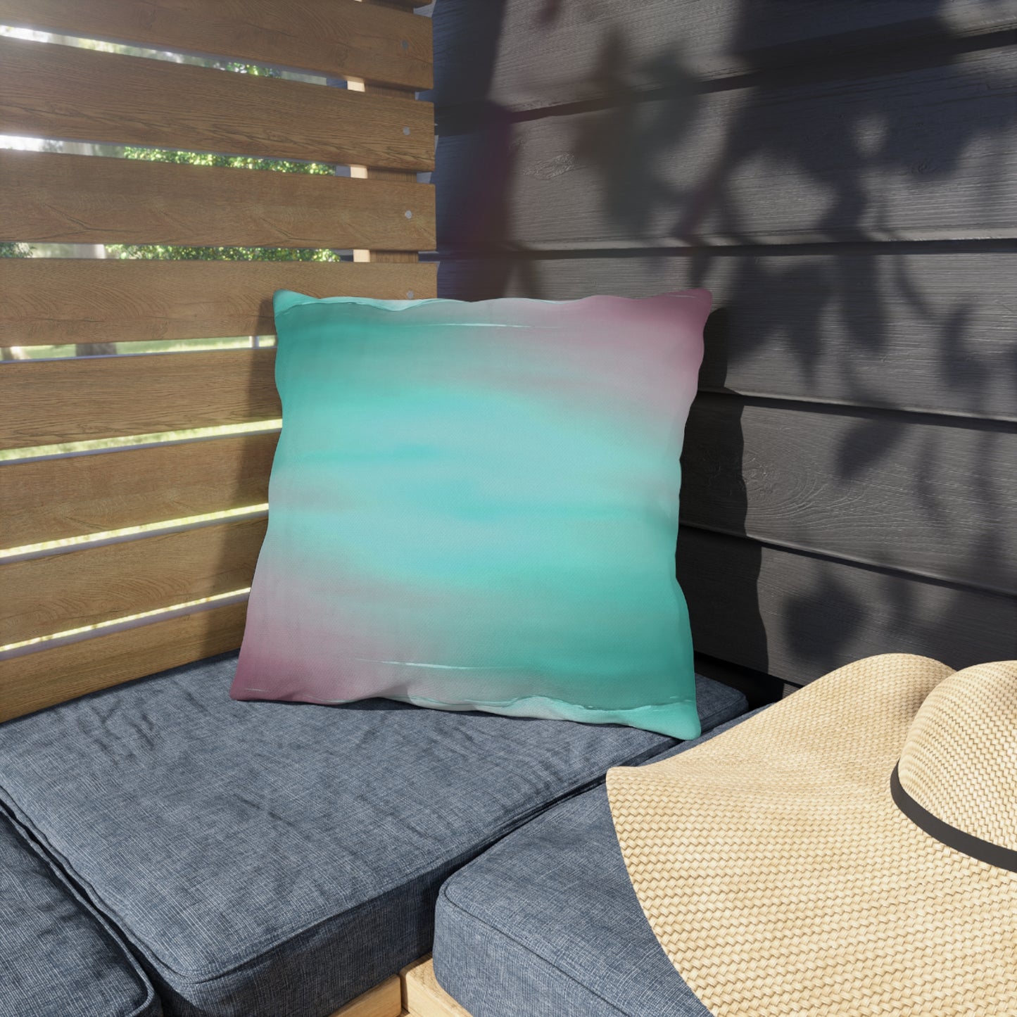 Green Sea Lavender Fog 16" x 16" Outdoor Pillow