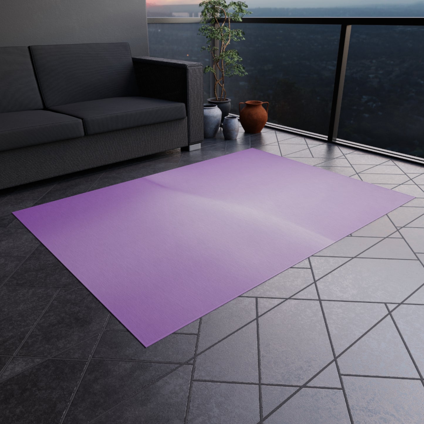 Purple Golden Fade Outdoor Rug, 60" x 84"