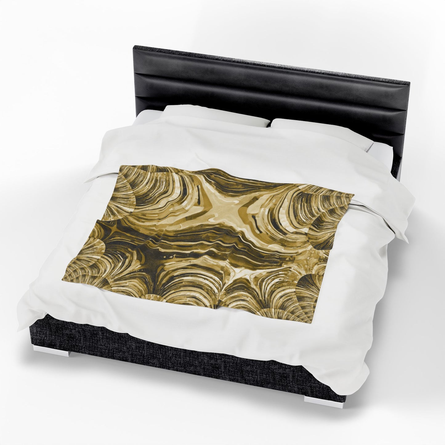 Uzi Spiral Light Brown Velveteen Plush Blanket, 50" x 60"