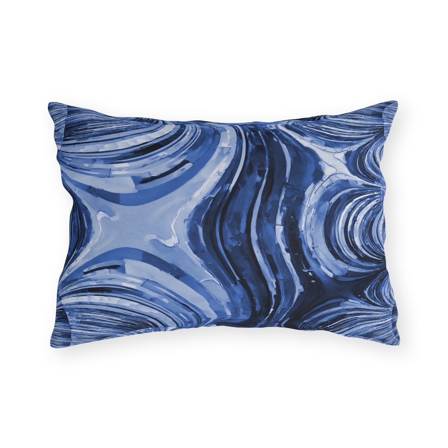 Uzi Spiral Deep Blue 20" x 14" Outdoor Pillow