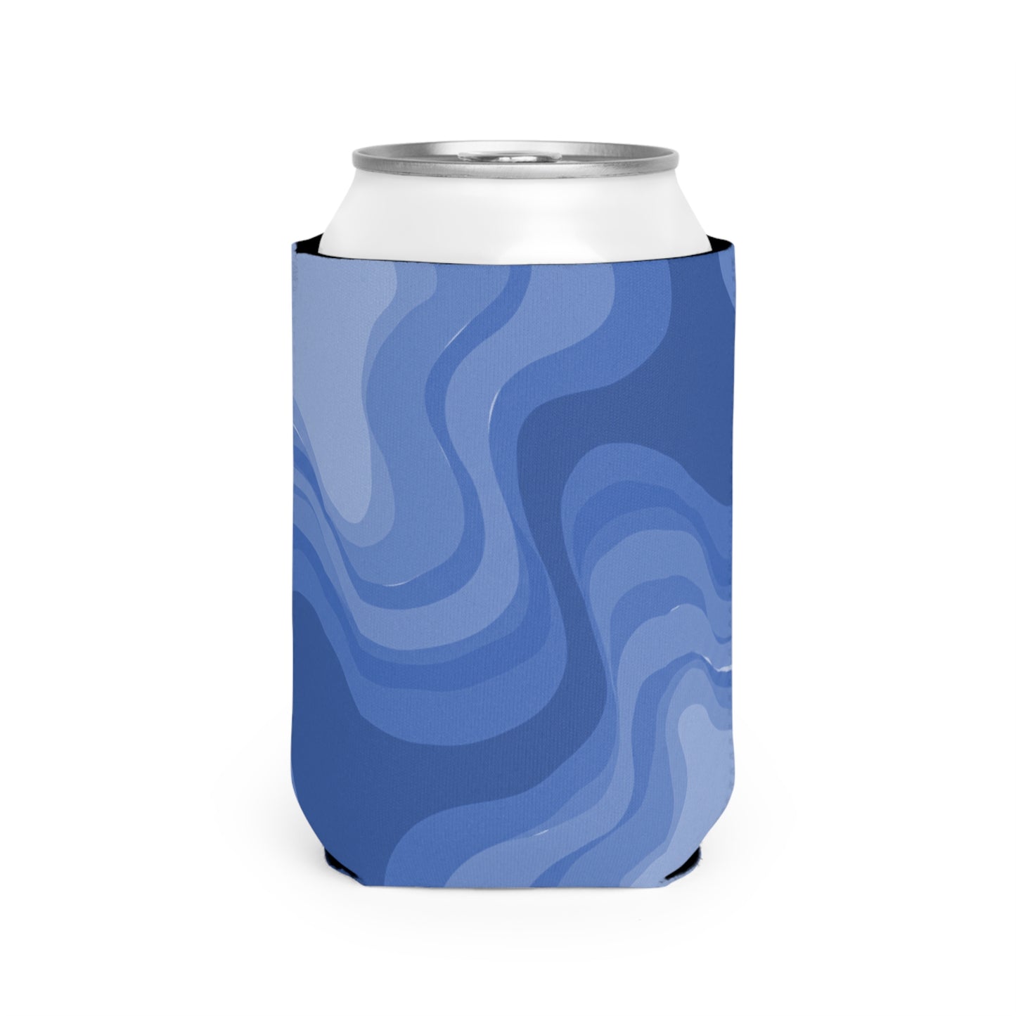 Deep Blue Wavey 12 oz Can Cooler Sleeve