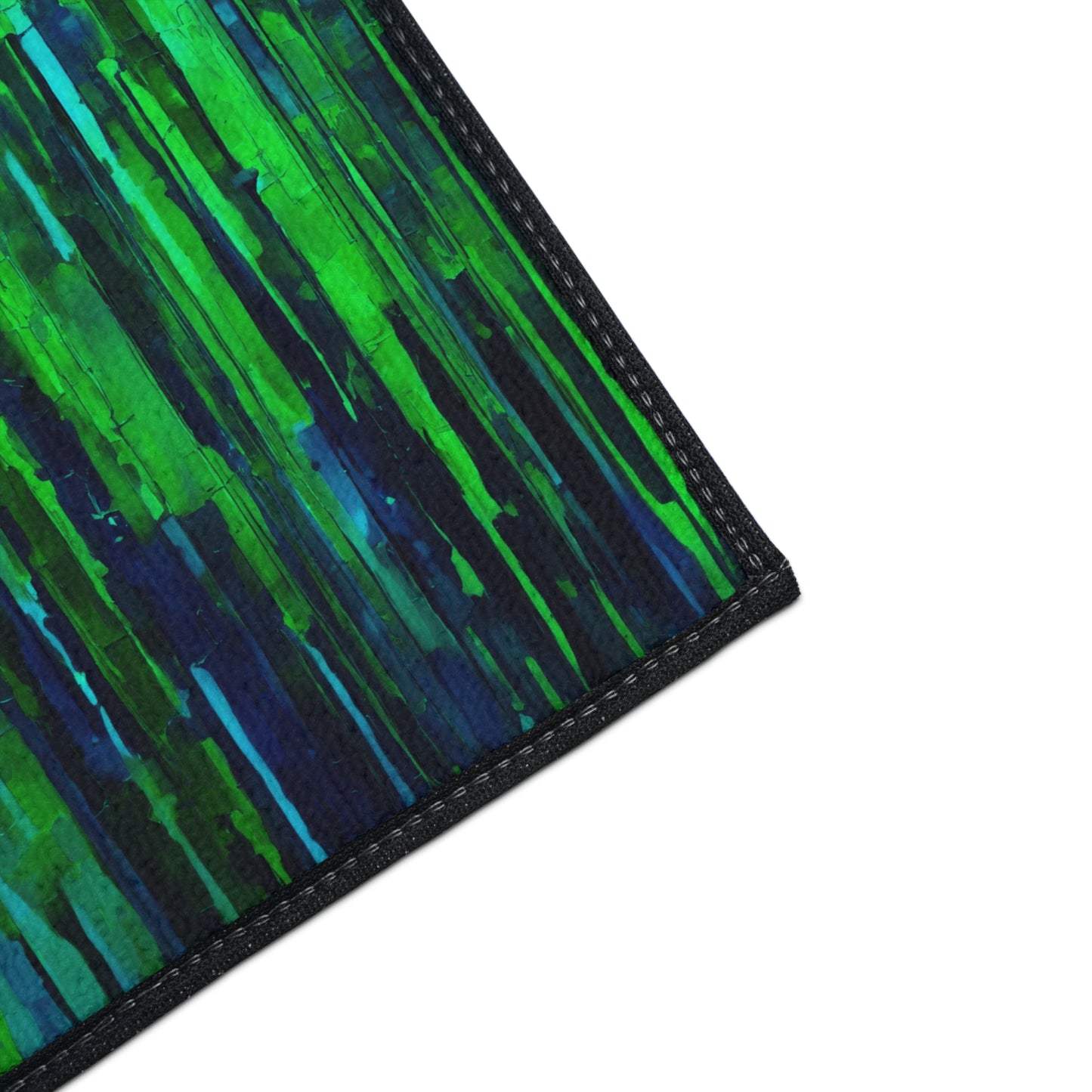 Striped Blue Green 18" x 24" Heavy Duty Floor Mat