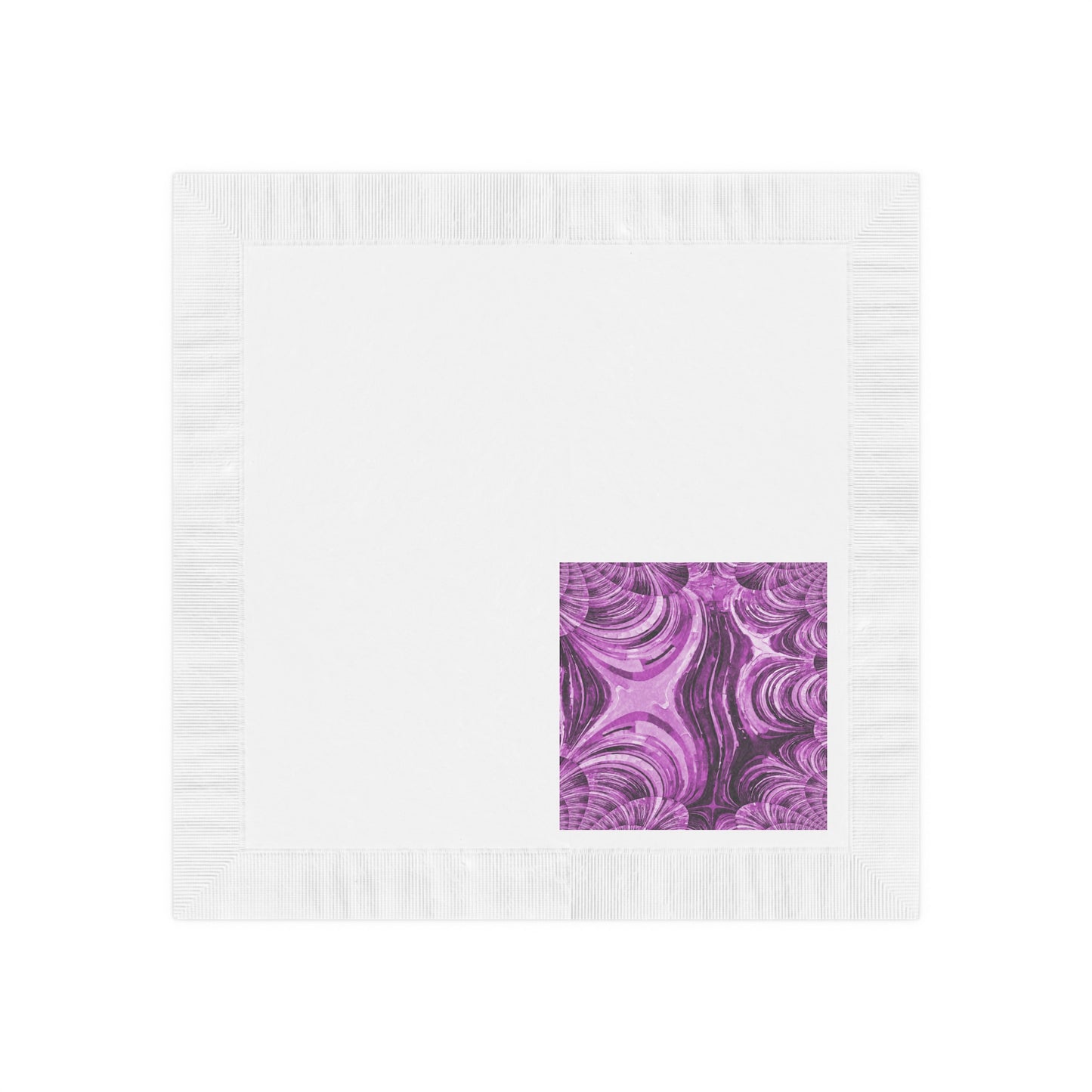 Uzi Spiral Powder Lavender White Coined Napkins, 6.5" x 6.5"