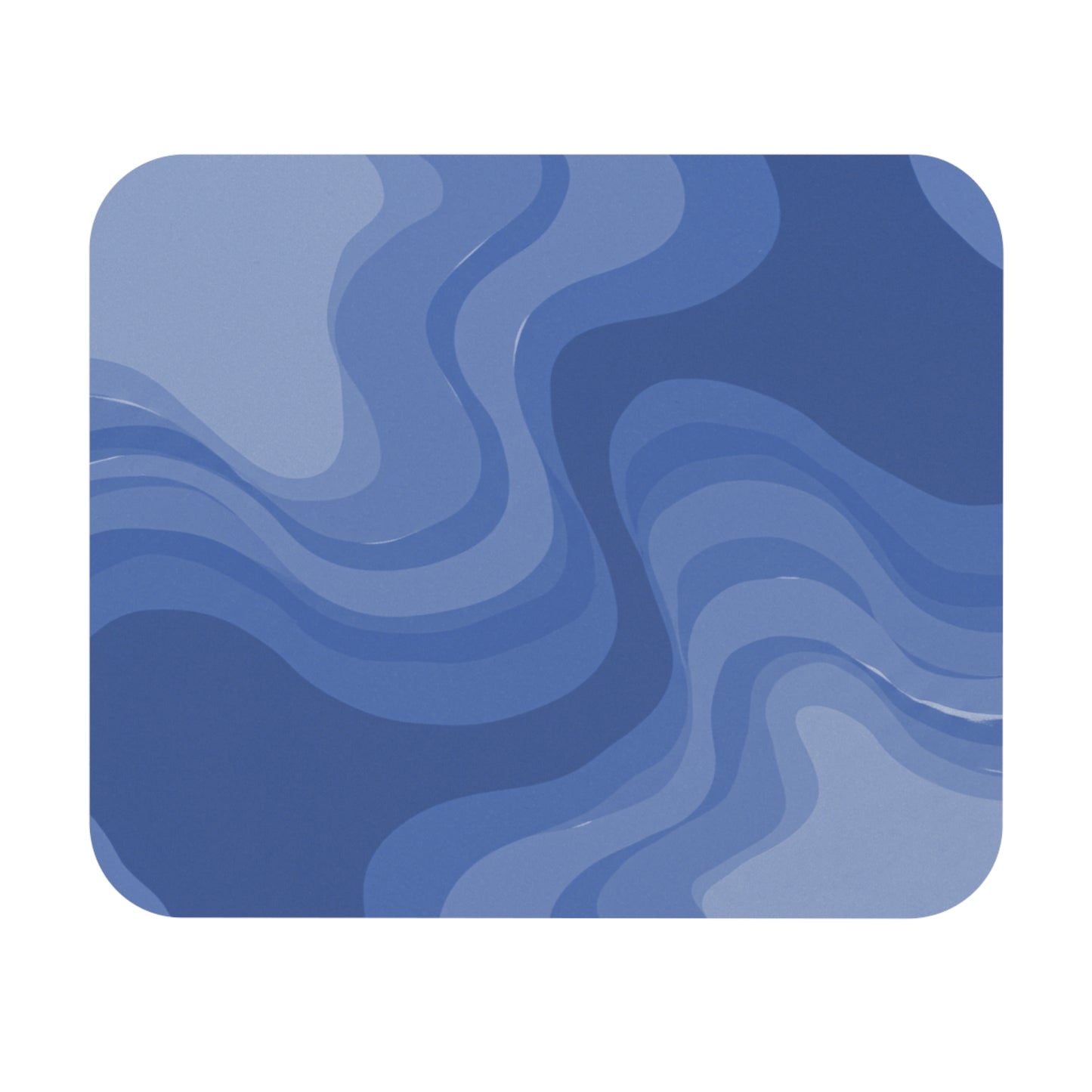Deep Blue Wavey Mouse Pad, 9" x 8" Rectangle