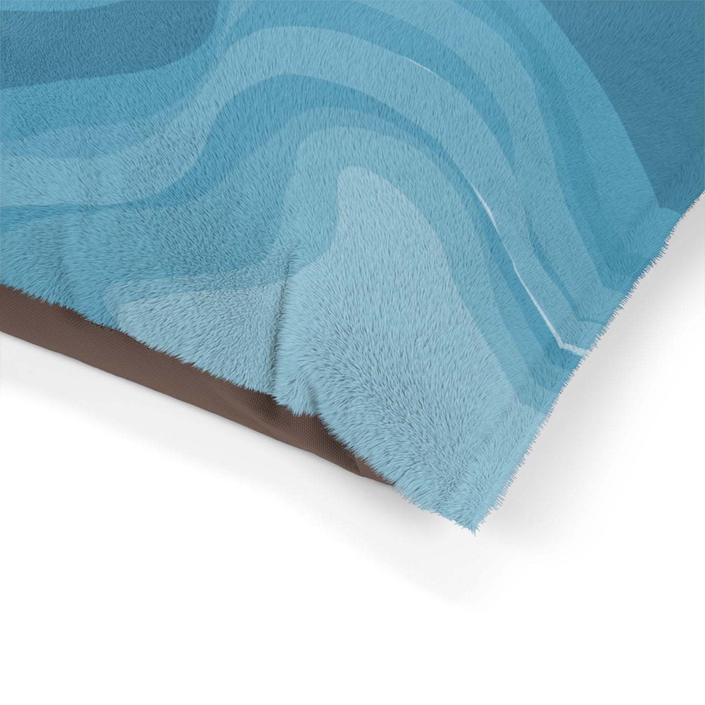 Sky Blue Wavey 28" × 18" Pet Bed