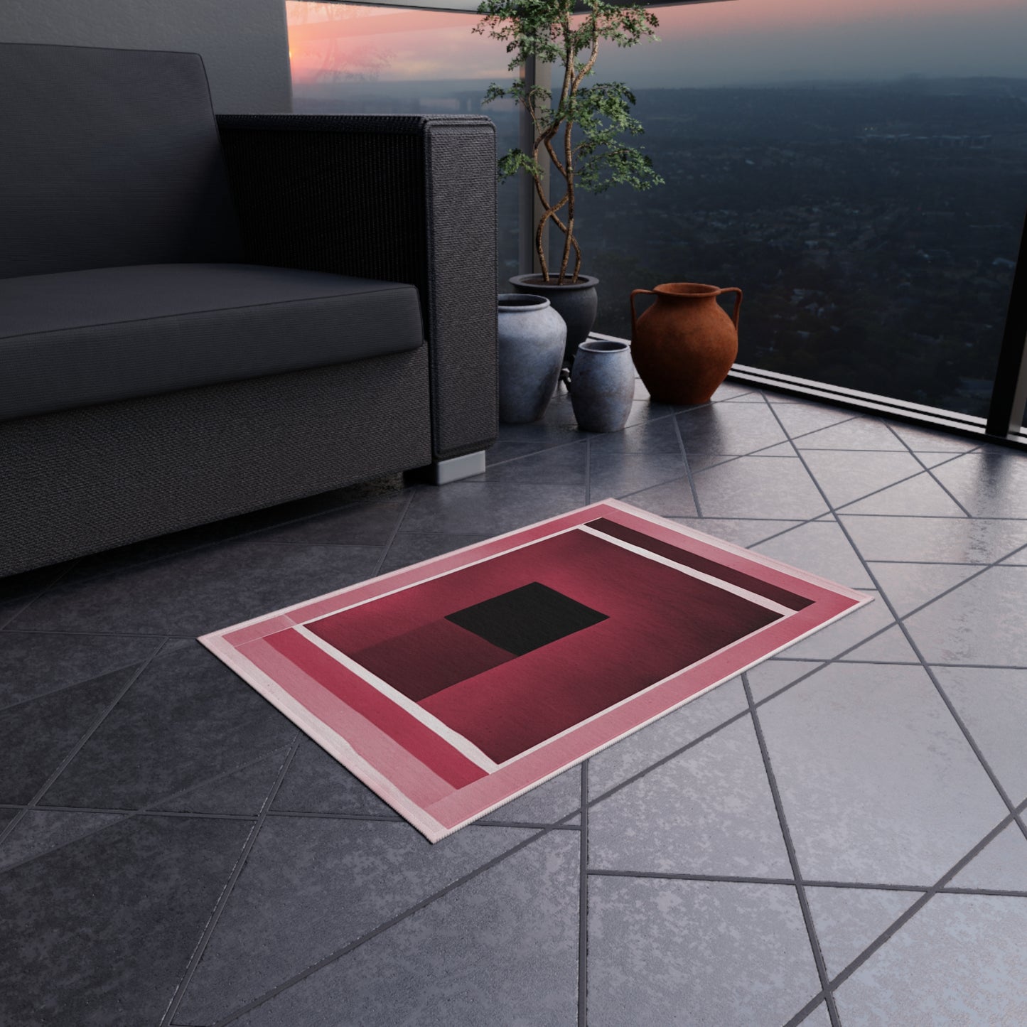 Red Shadow Outdoor Rug, 24" x 36"