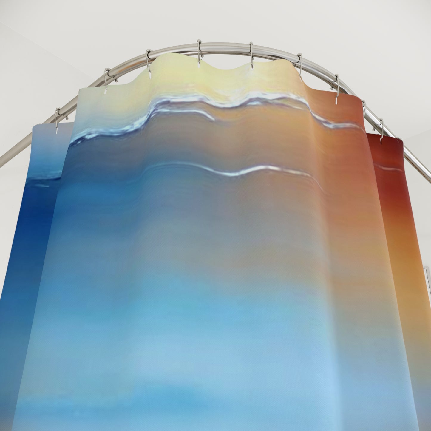 Blue Sea Red Orange Fog Shower Curtains, 71" x 74"
