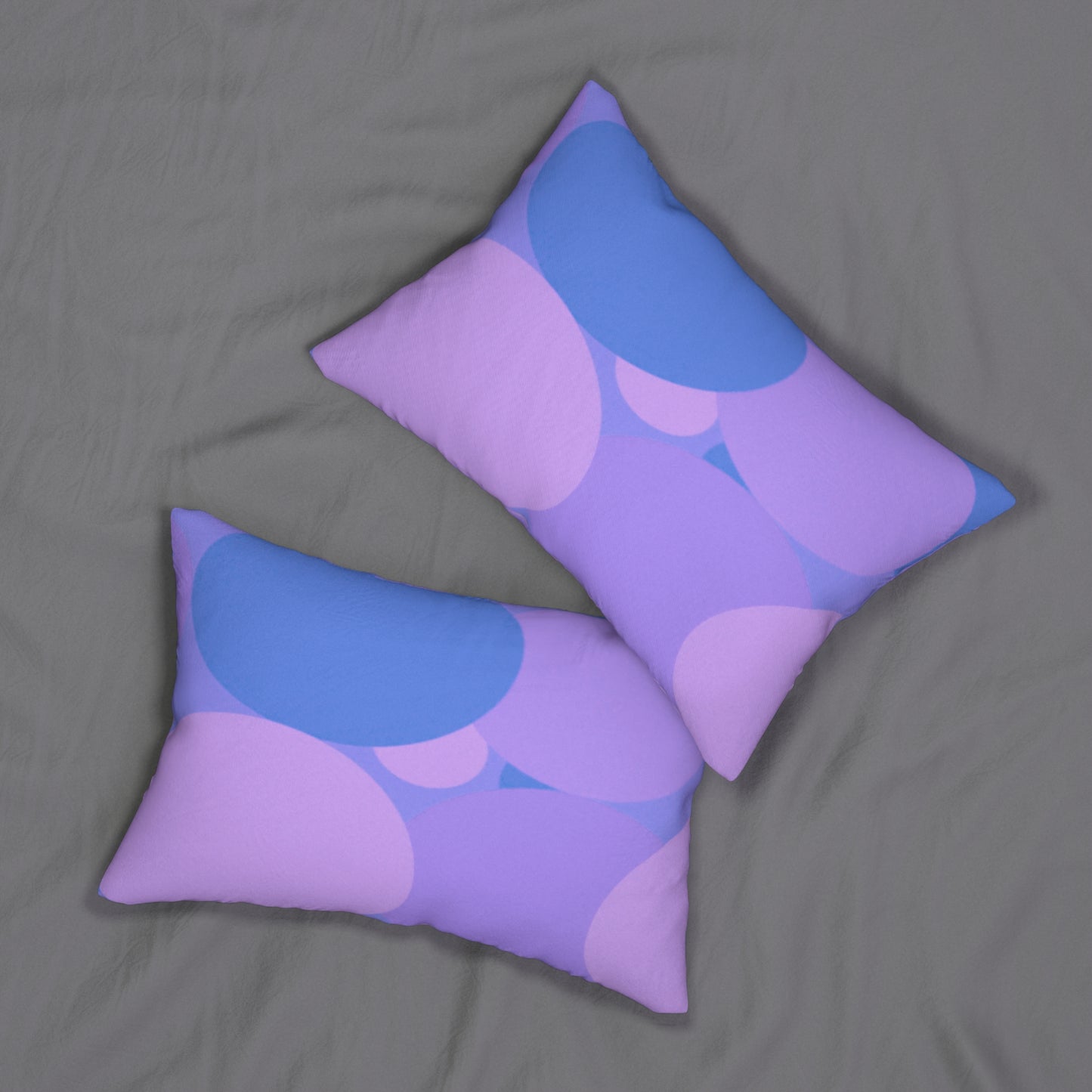 Pastel Purple Family Patches Spun Polyester Lumbar Pillow, 20" x 14"