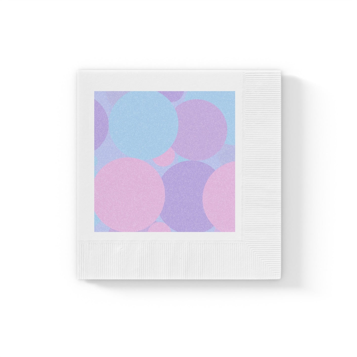 Pastel Purple and Mauve Patches White Coined Napkins, 6.5" x 6.5"
