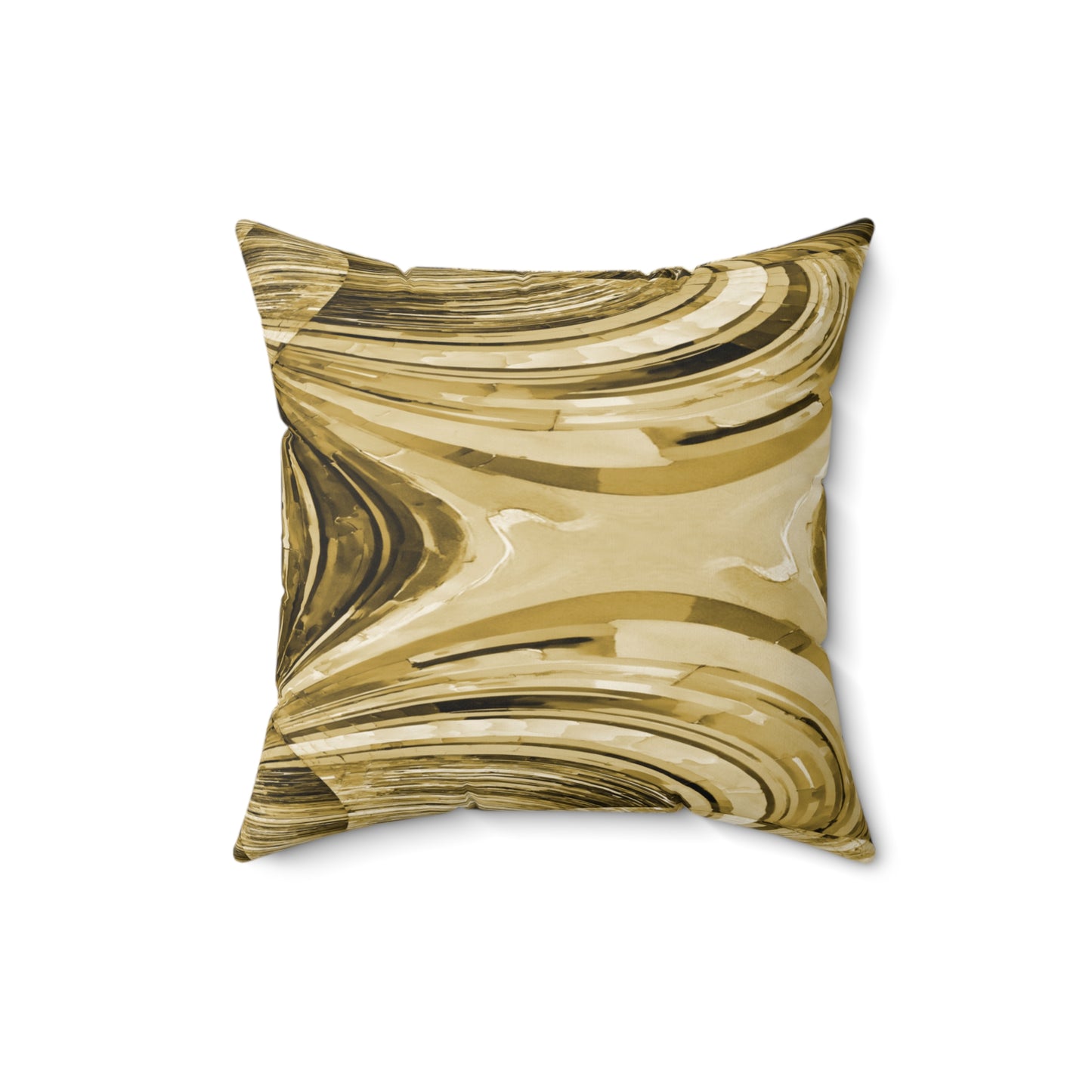 Uzi Spiral Light Brown Faux Suede Square Pillow, 16" x 16"