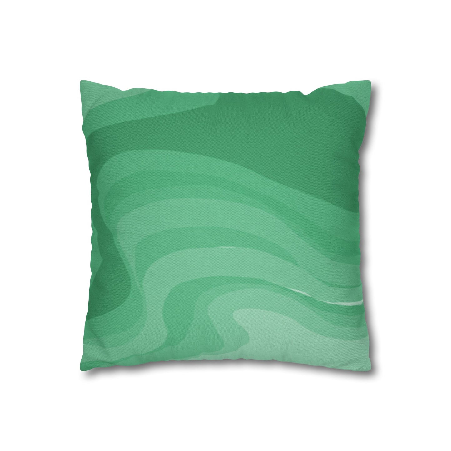 Mint Green Wavey Spun Polyester Square Pillowcase, 14" x 14"