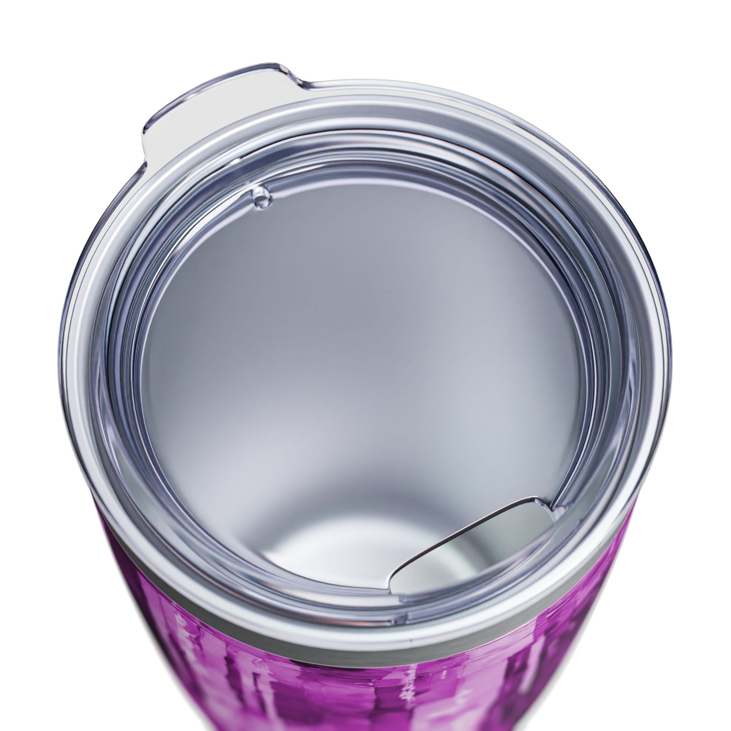 Striped Powder Lavender Ringneck Tumbler, 20oz in white, steel and black