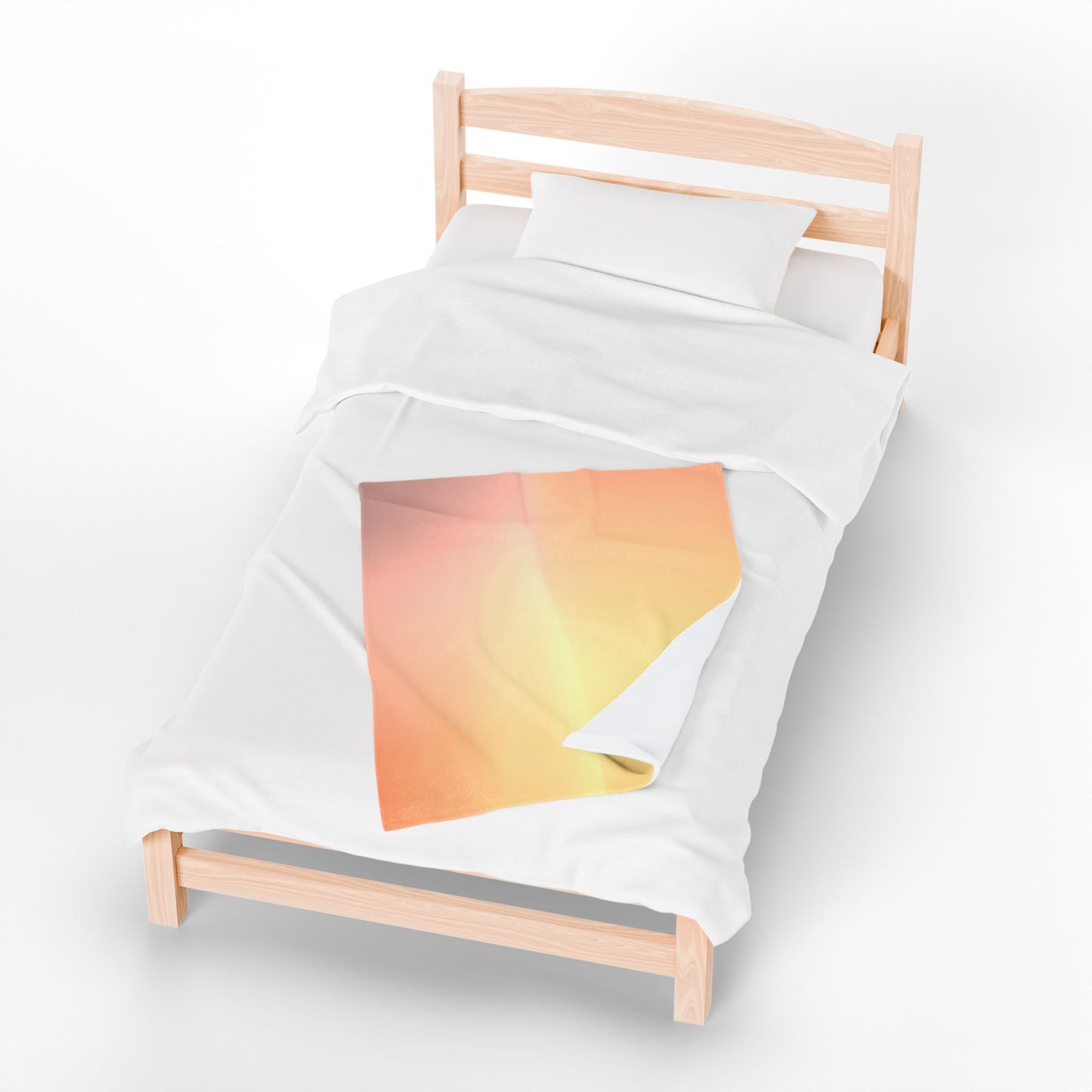 Hot Peach Fade Velveteen Plush Blanket, 30" x 40"