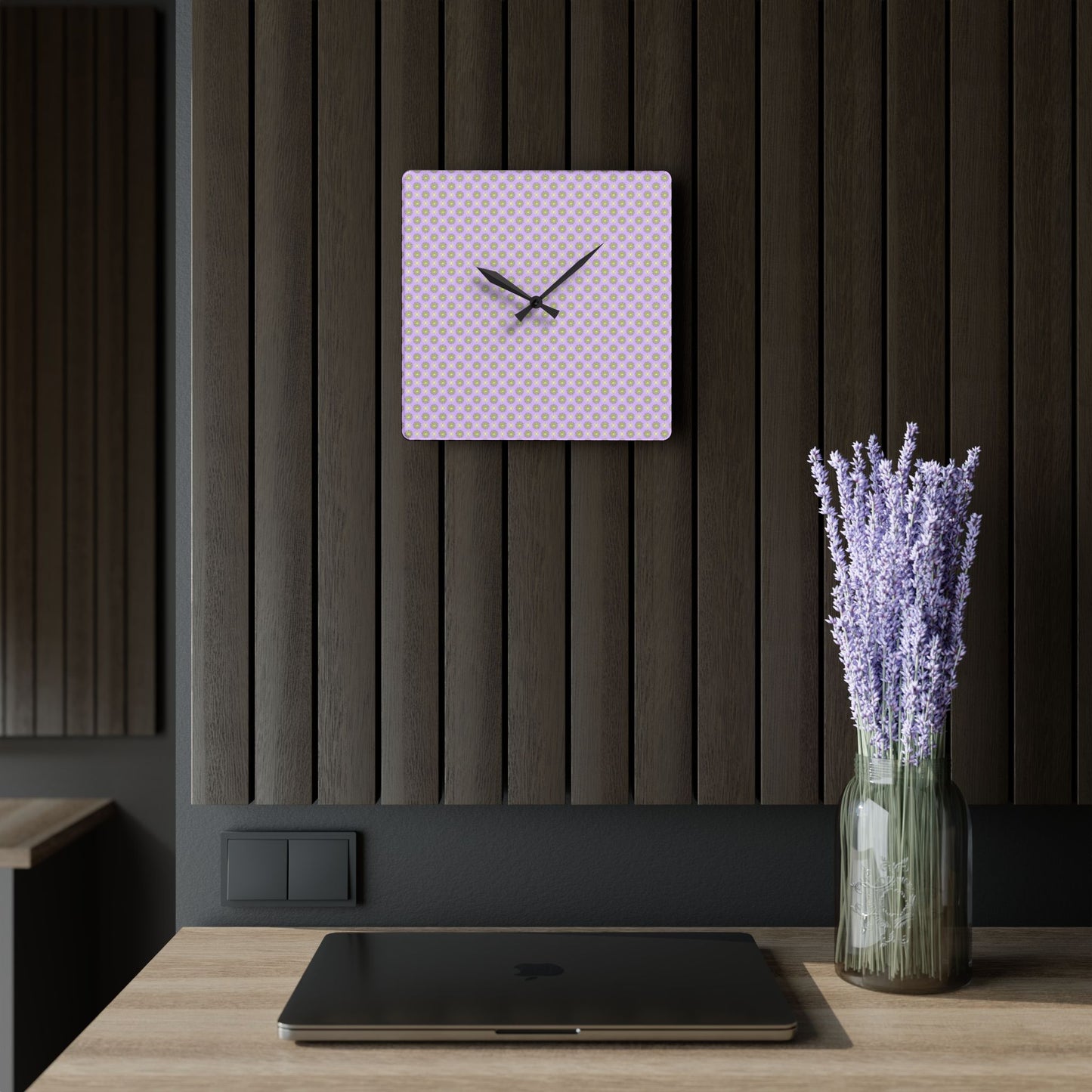 Magenta Star-crossed Bodies Acrylic Wall Clock, Round or Square, 10.75" x 10.75"