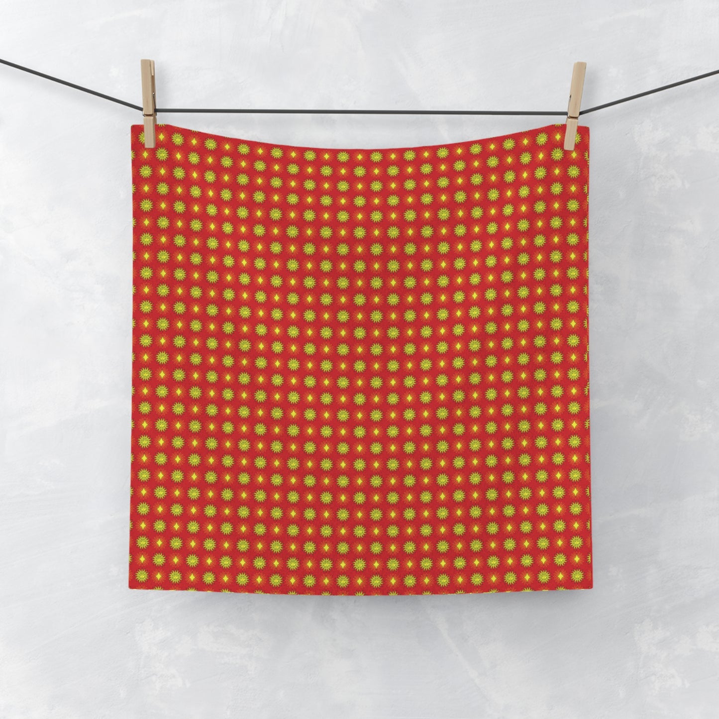 Late Evening Star-crossed Bodies Face Towel, 13" x 13"