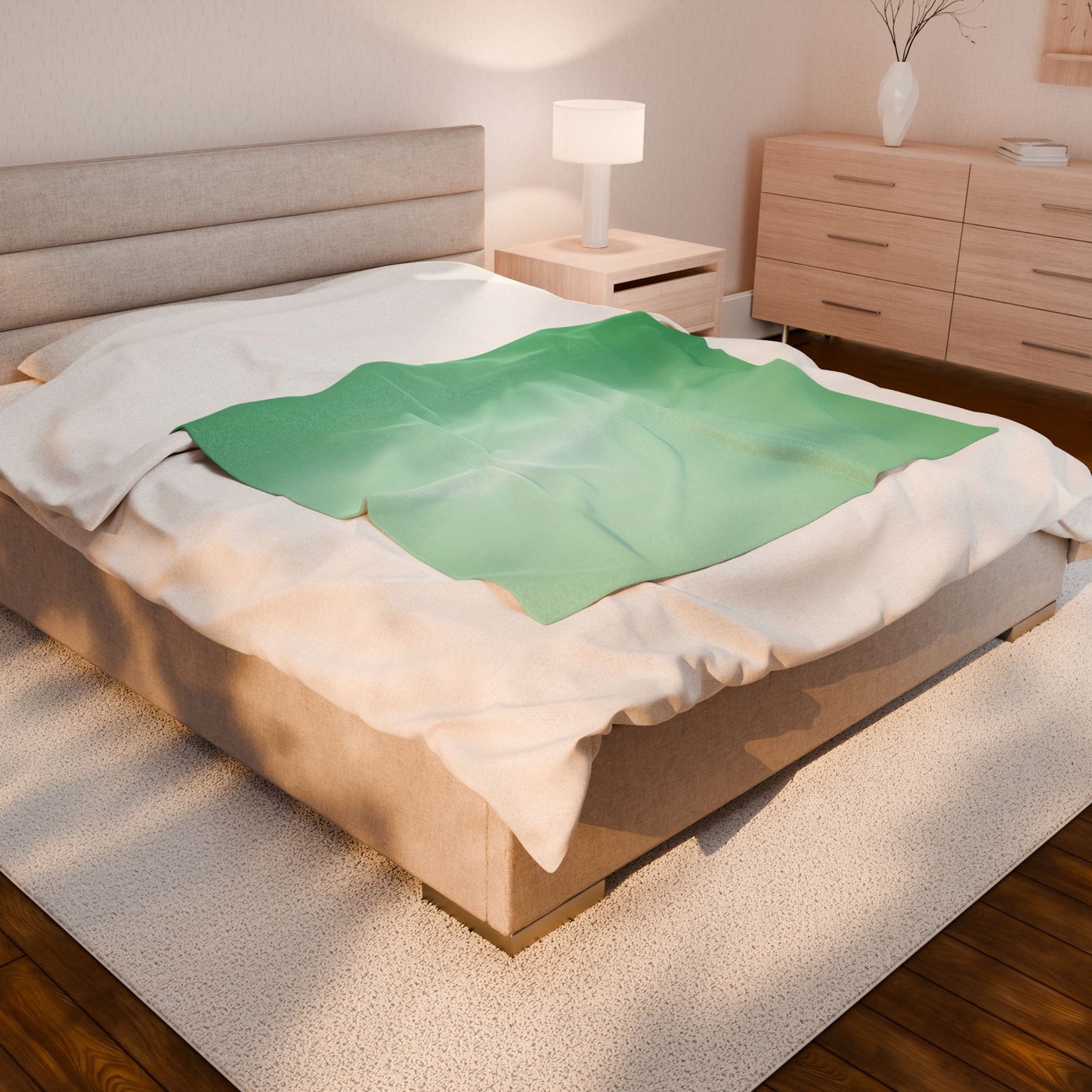 Mint Fade Velveteen Plush Blanket, 50" x 60"