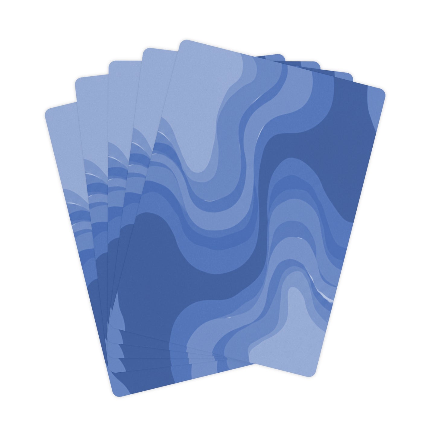 Deep Blue Wavey Poker Cards