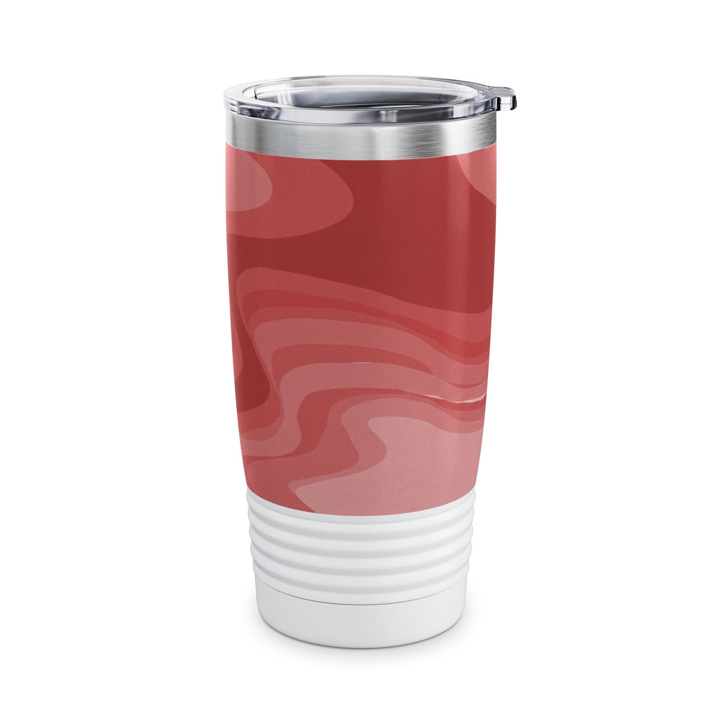 Power Red Wavey Ringneck Tumbler, 20oz in white, steel and black