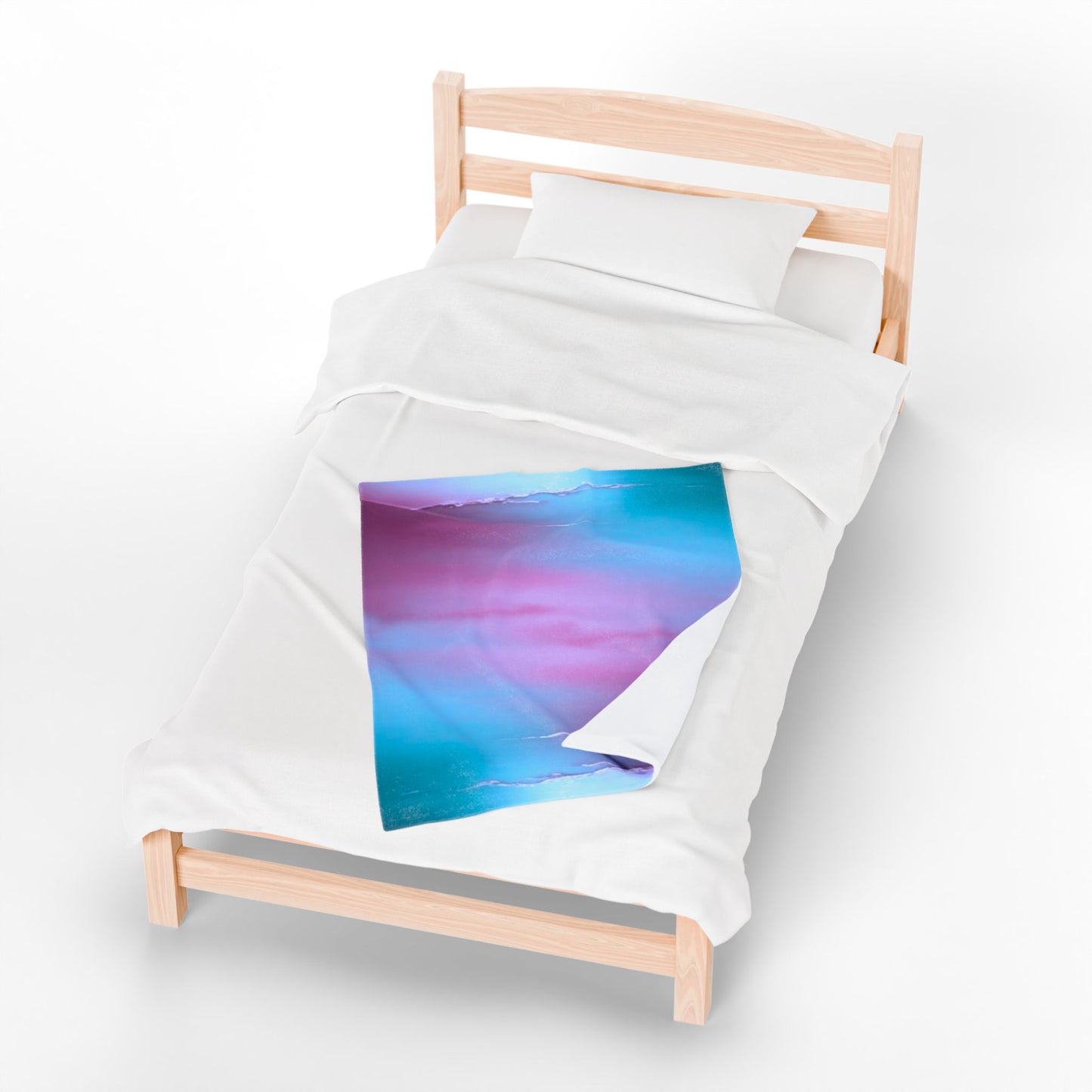 Wine Sea Blue Fog Velveteen Plush Blanket, 30" x 40"