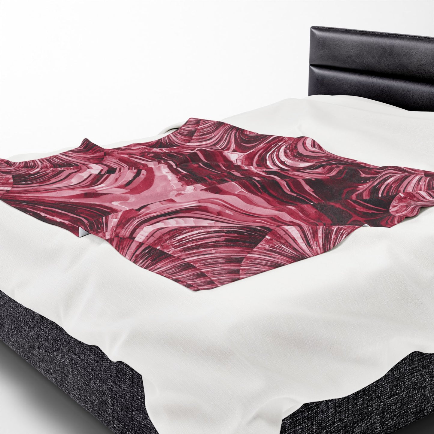 Uzi Spiral Ruby Velveteen Plush Blanket, 50" x 60"