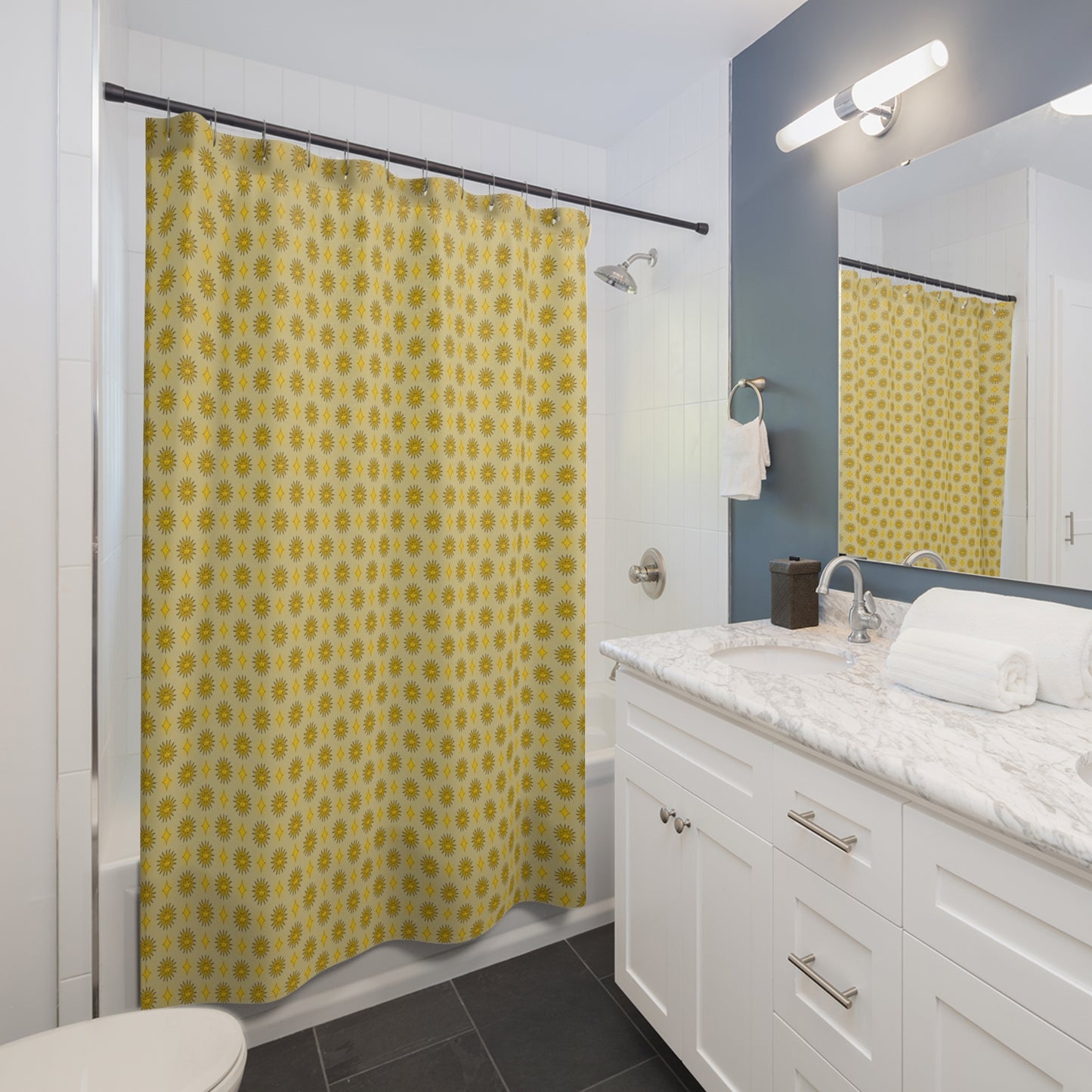 Lemongrass Star-crossed Bodies Shower Curtain, 71" x 74"
