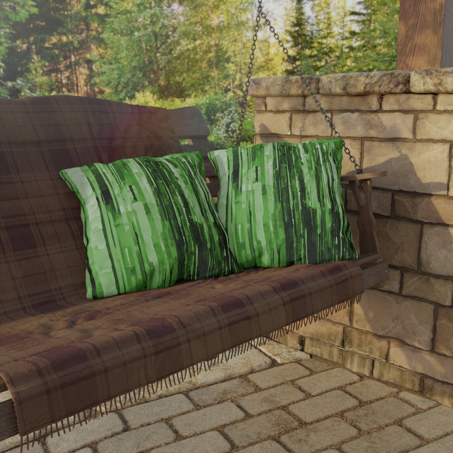 Striped Mint Pastel 20" x 20" Outdoor Pillow