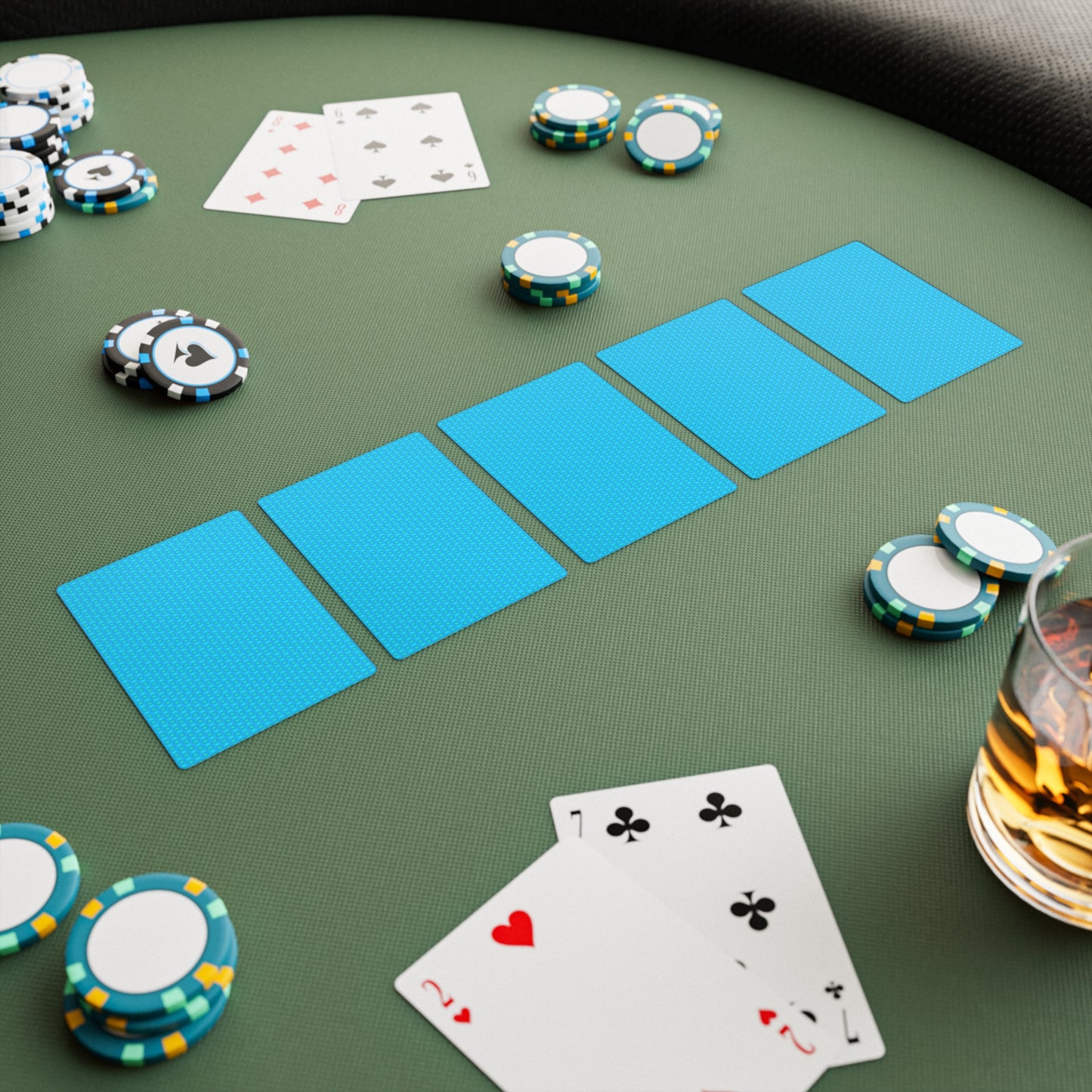 Light Blue Star-crossed Bodies Poker Cards