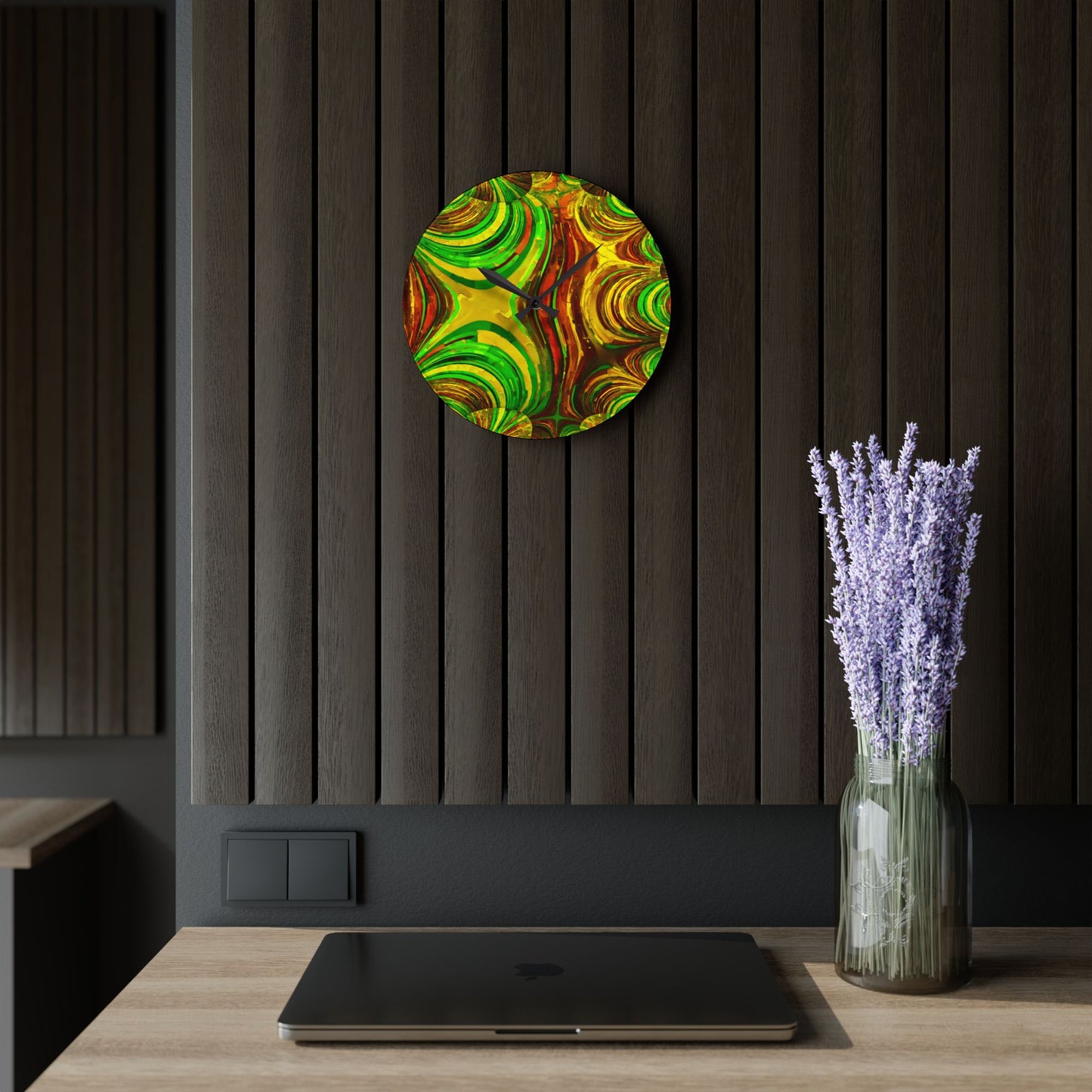 Uzi Spiral Beta Acrylic Wall Clock, Round or Square, 10.75" x 10.75"