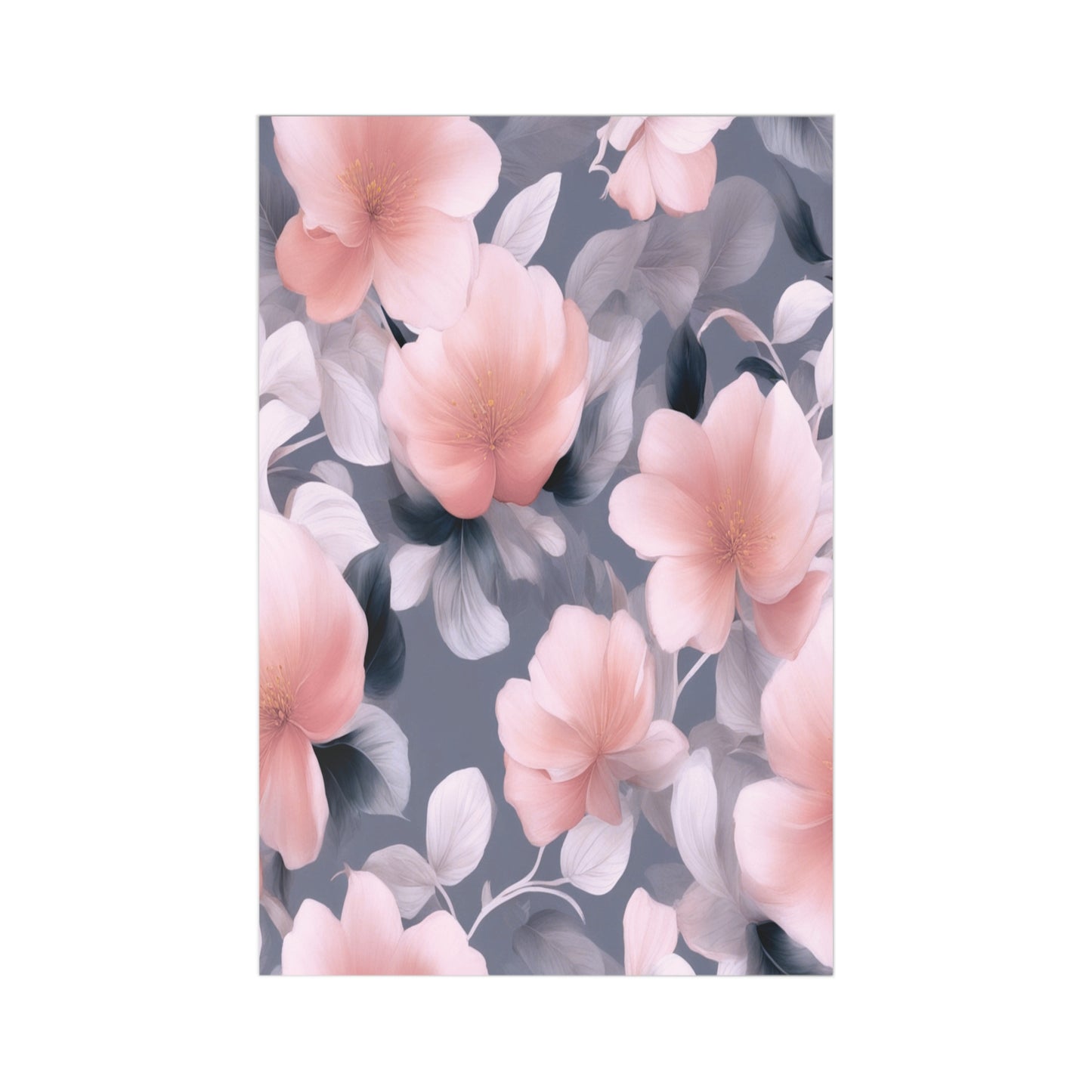 Peach and Blue Gray Floral Bunch Postcards (7 pcs)