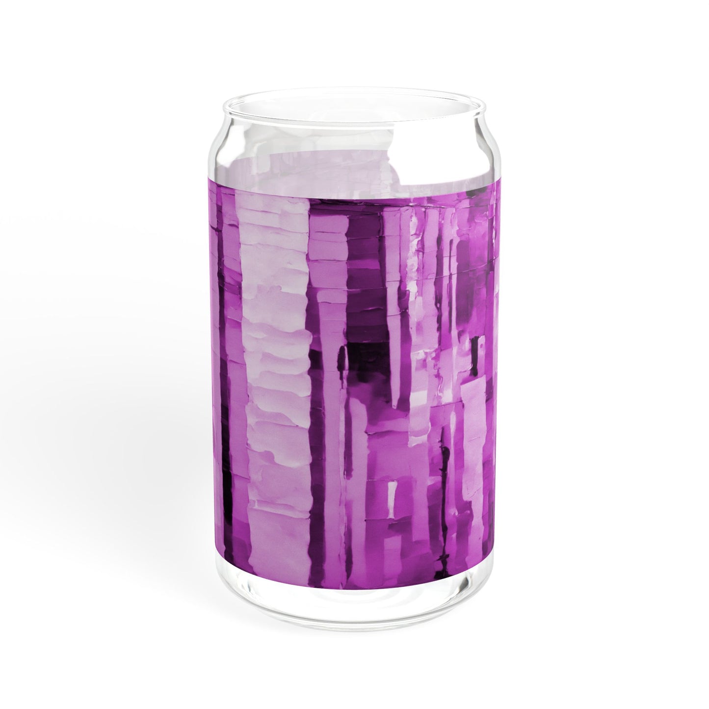 Striped Powder Lavender Sipper Glass, 16oz