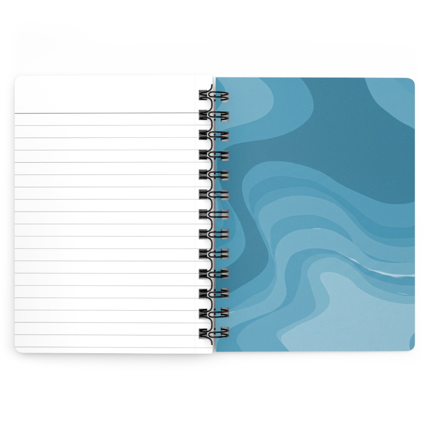 Sky Blue Wavey Spiral Bound Journal, 5" x 7" 150 pages
