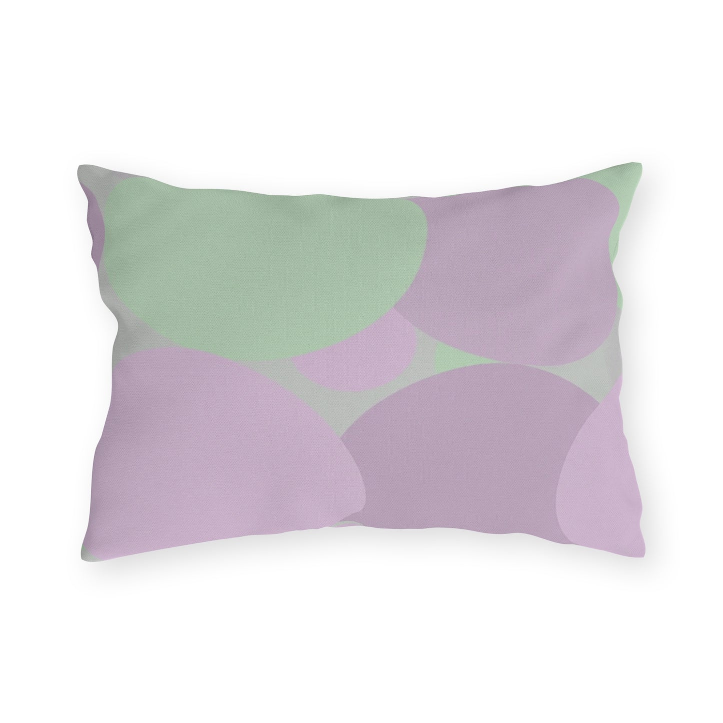 Pastel Lavender Purple and Soft Green Patches 20" x 14" Outdoor Pillow