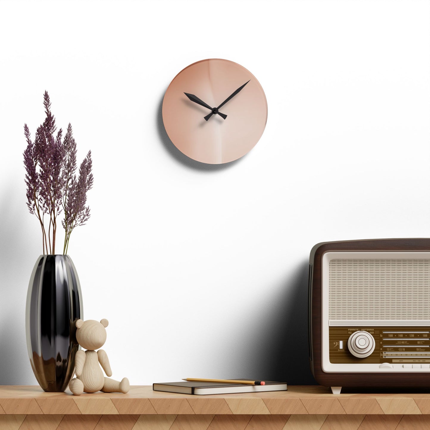 Soft Fade Acrylic Round Wall Clock, 8" x 8"
