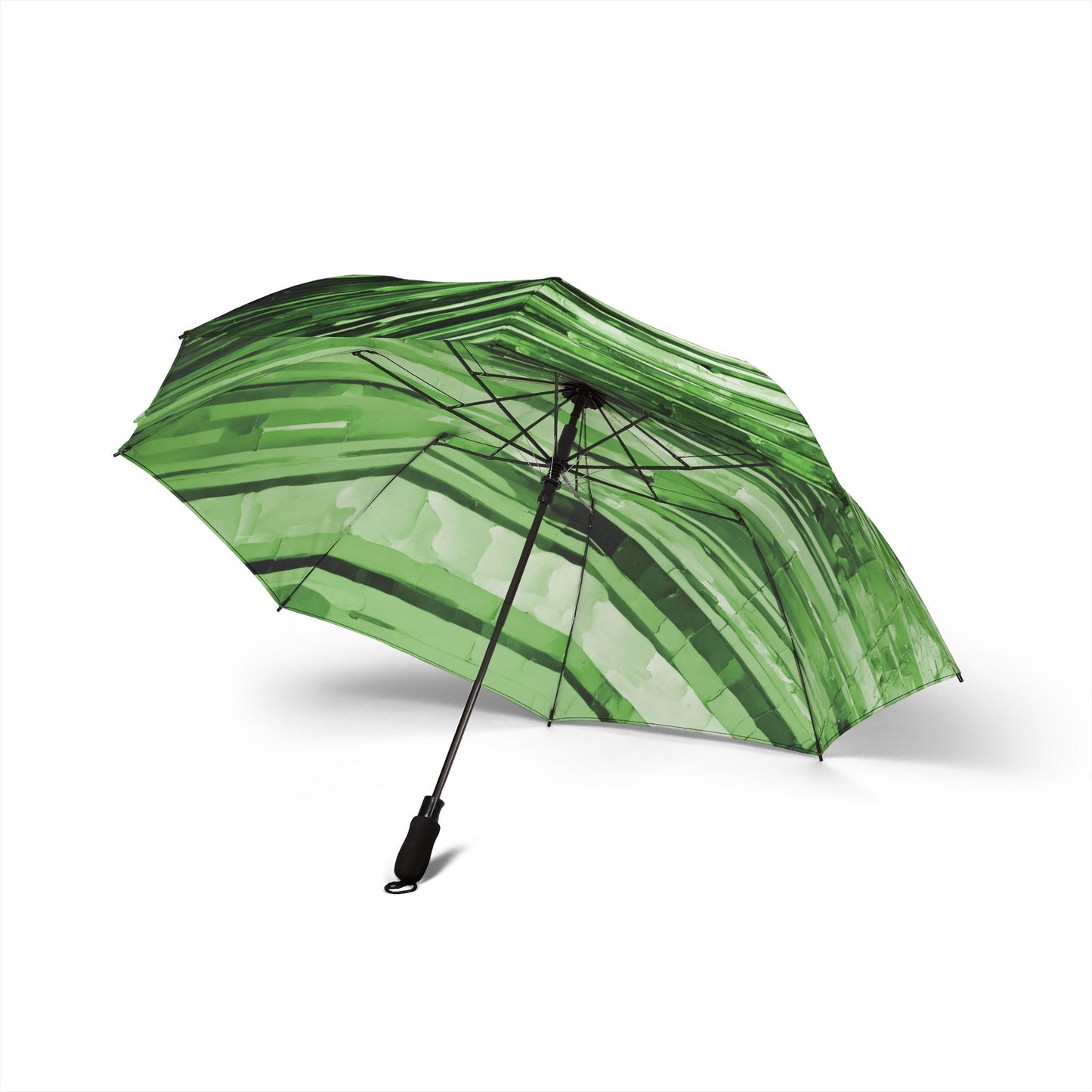 Striped Mint Pastel Foldable Umbrella - Compact & Chic