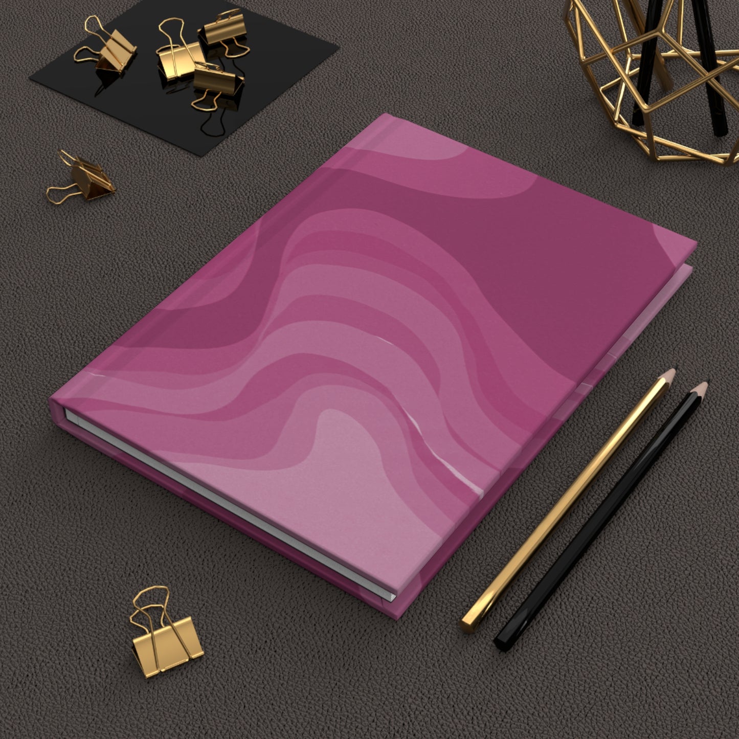 Pinky Mauve Wavey 5.75" x 8" Hardcover Journal Matte with 150 lined pages