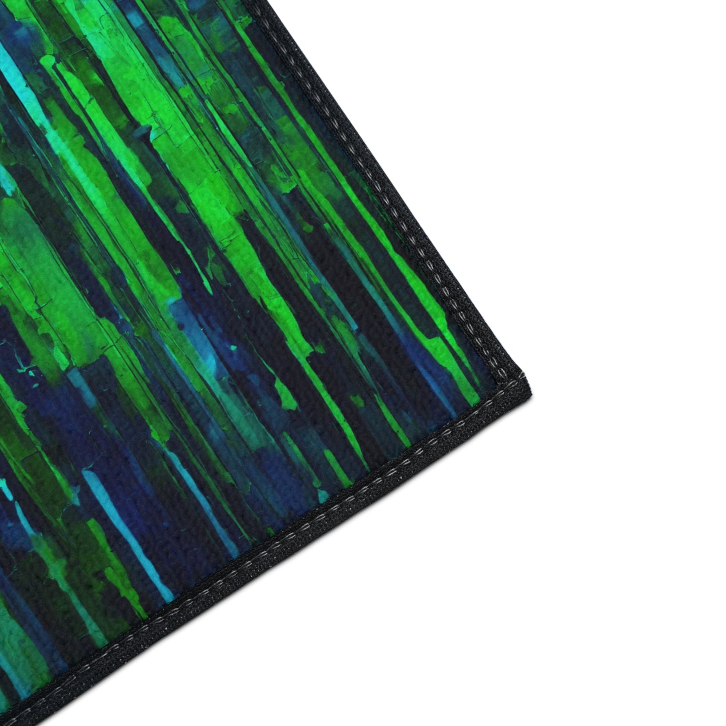 Striped Blue Green 18" x 27" Heavy Duty Floor Mat