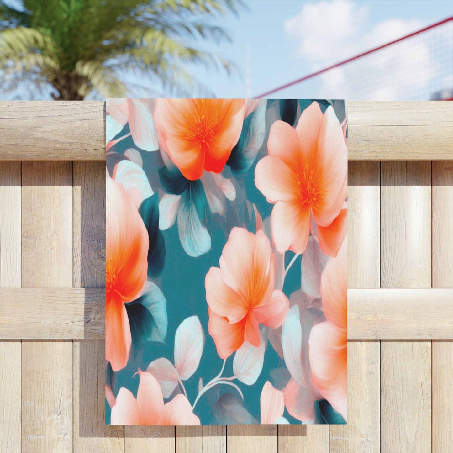 Orange Blossom Floral Bunch Beach Towel, 24" x 44"