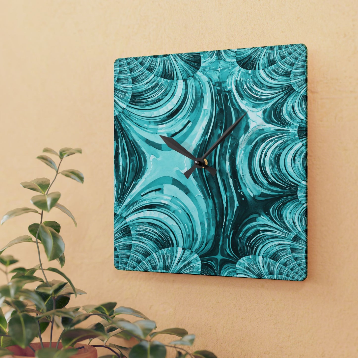 Uzi Spiral Tif Acrylic Wall Clock, Round or Square, 10.75" x 10.75"