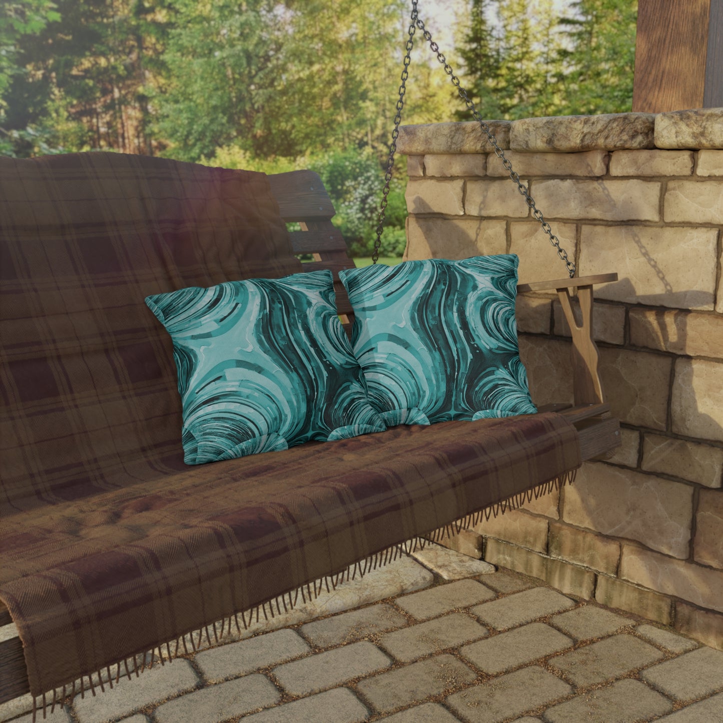 Uzi Spiral Tif Outdoor Pillow, 16" x 16"
