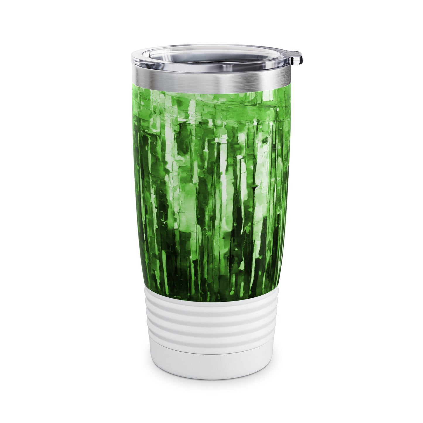 Striped Mint Pastel Ringneck Tumbler, 20oz in white, steel and black