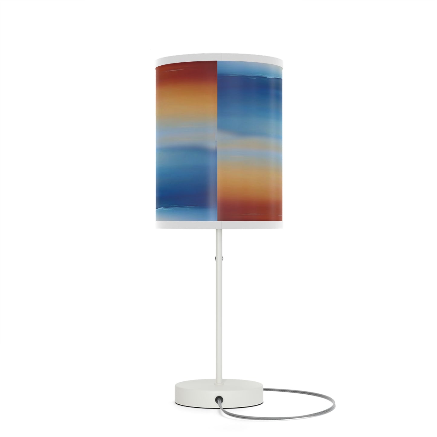 Blue Sea Red Orange Fog Table Lamp on a White or Silver Stand, US|CA plug