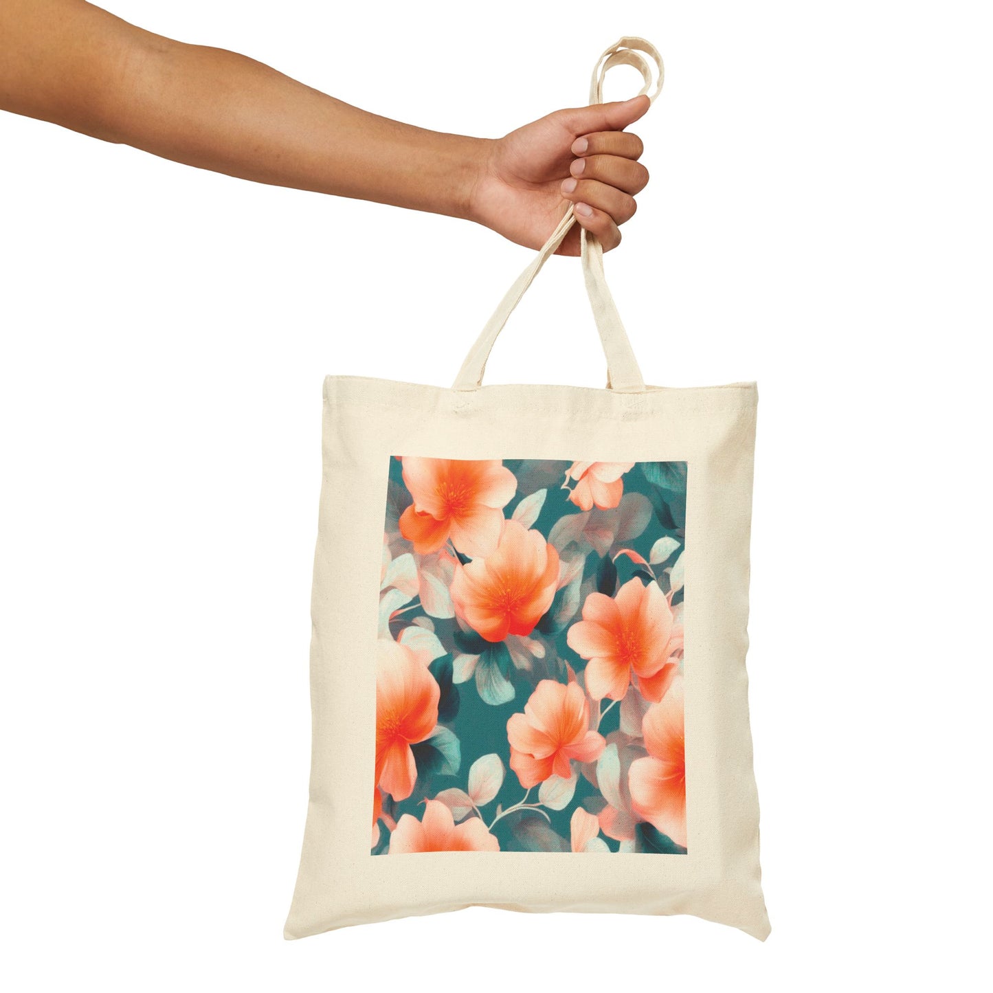 Orange Blossom Floral Bunch Cotton Canvas Tote Bag