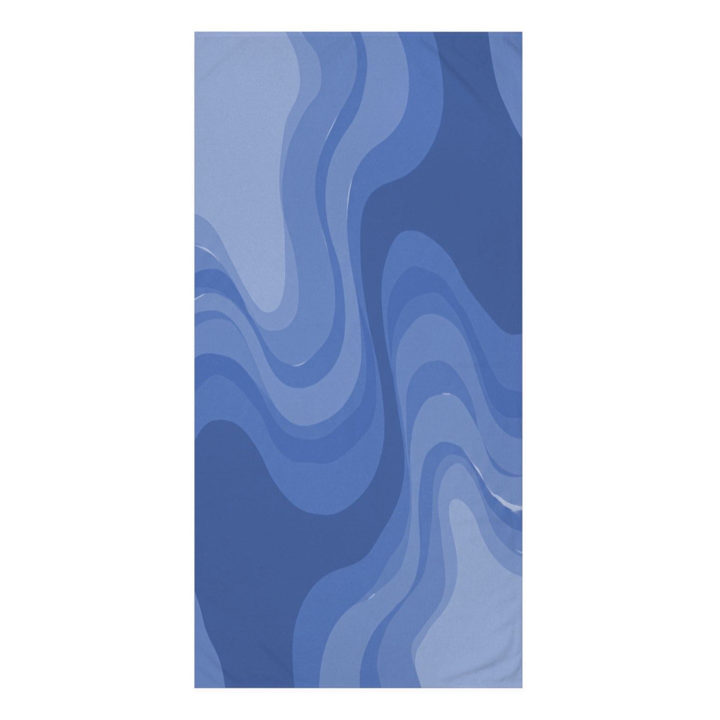 Deep Blue Wavey 30" x 60" Mink-Cotton Towel (50% polyester, 50% cotton)