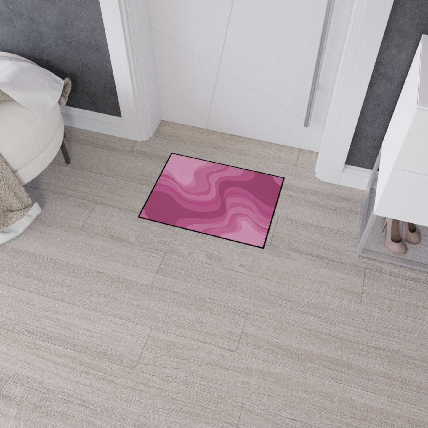 Pinky Mauve Wavey 18" x 24" Heavy Duty Floor Mat