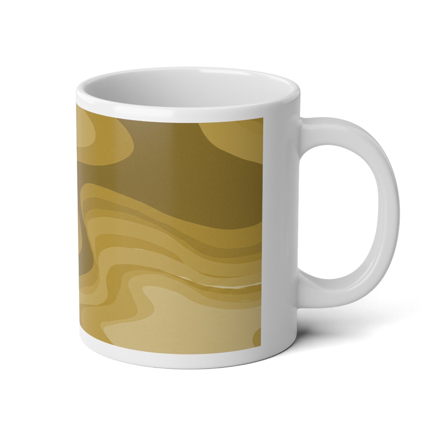 Brown Wavey 20 oz White Glossy Jumbo Mug