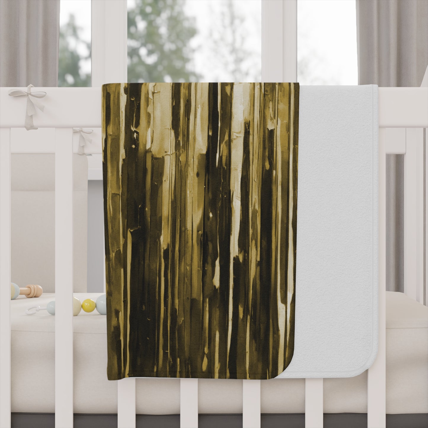 Striped Light Brown Toddler Blanket, 30" x 40"